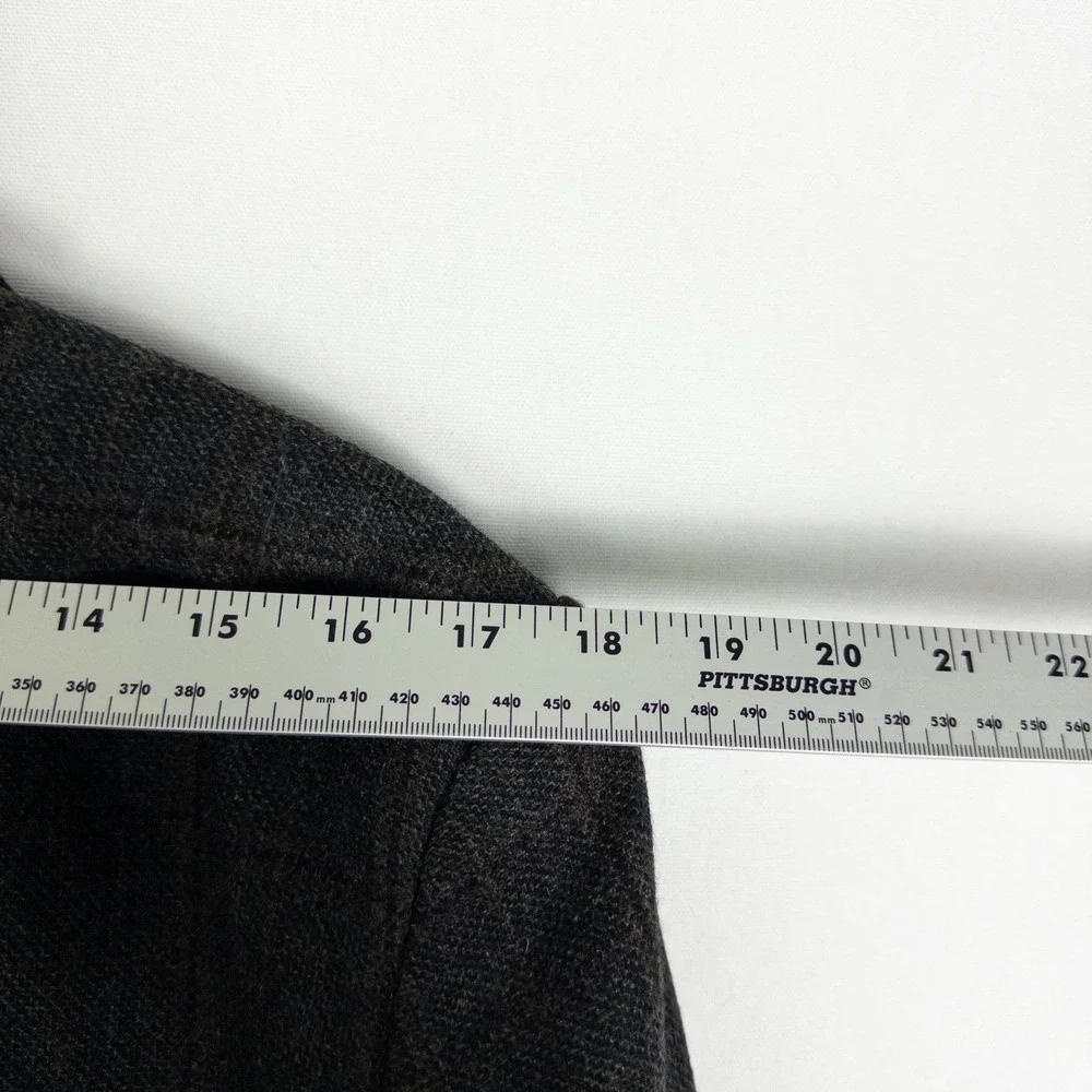 Jos A Bank 1905 Wool Blazer Mens 42R Green Windowpane Plaid Elbow Patch Heritage